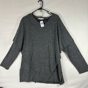 Indigo Soul Gray Sweater and Poncho Look, One piece with 2 Piece Look XL